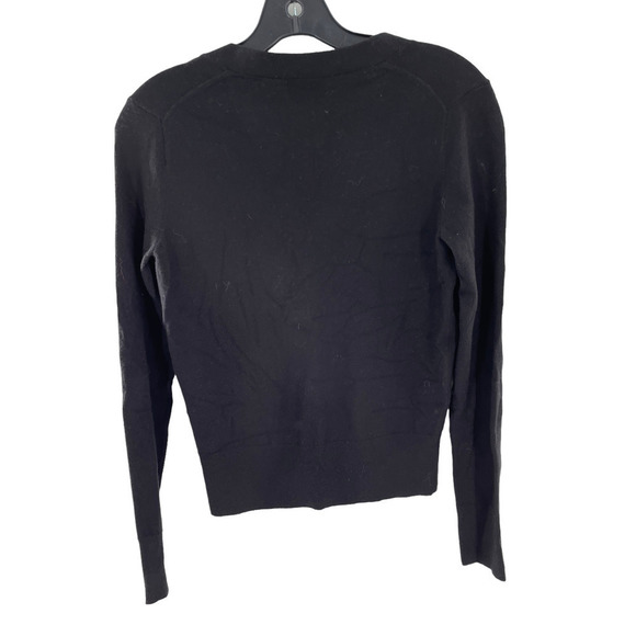 KATE SPADE BLACK WOOL BLEND EMBELLISHED GEMSTONE CARDIGAN - Picture 4 of 7